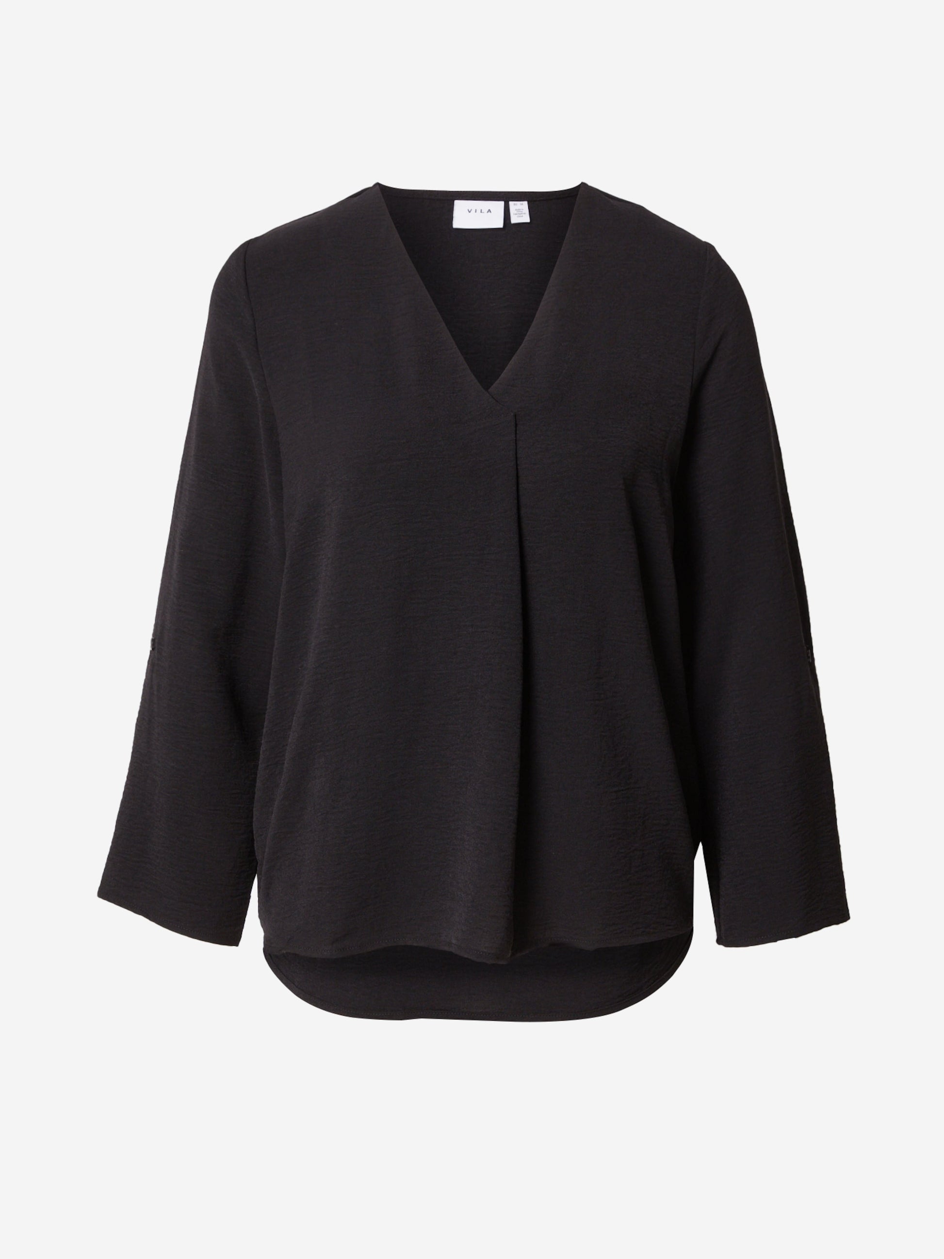 Bamboo V-neck blouse with pleat