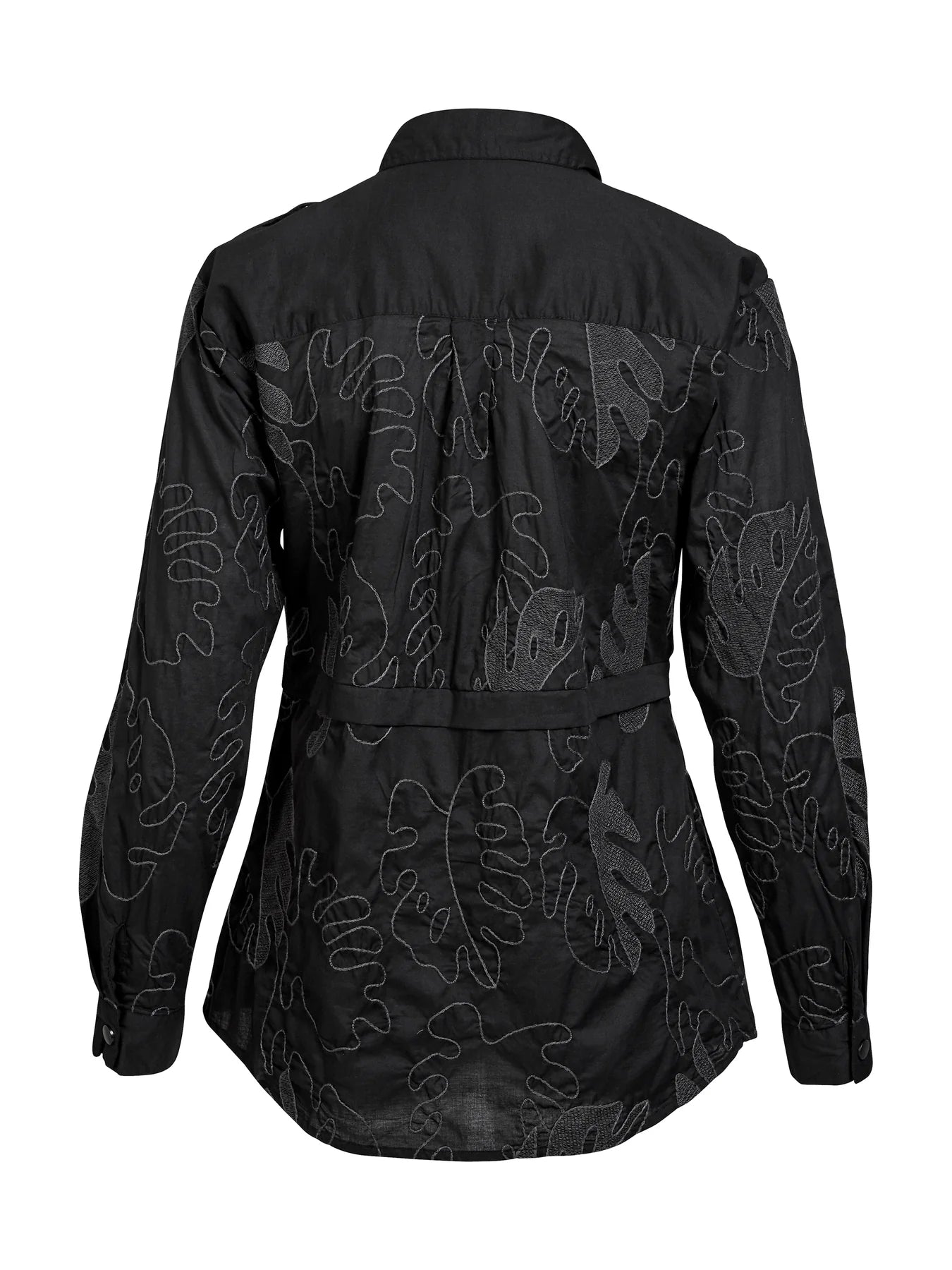 Leaf embroidered shirt