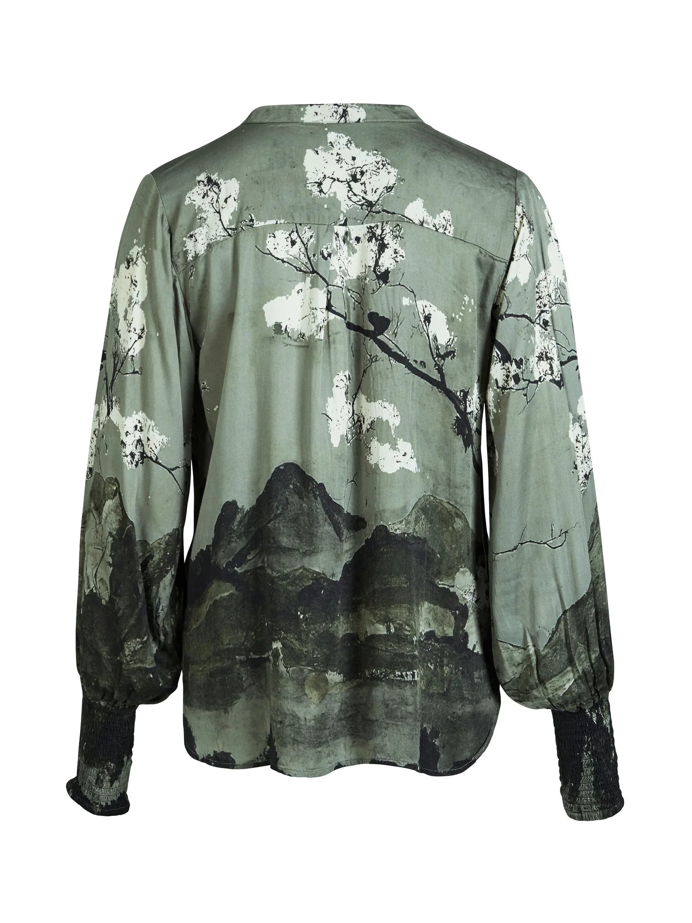 Maho St landscape neck blouse