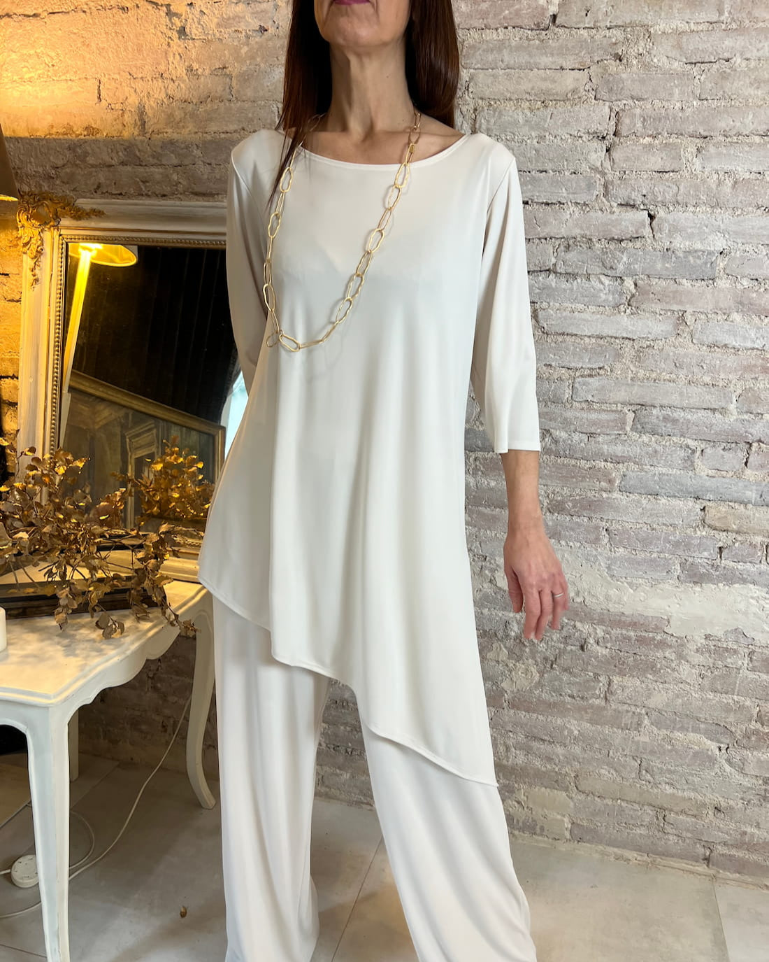 Asymmetrical Blouse 3/4 Sleeve