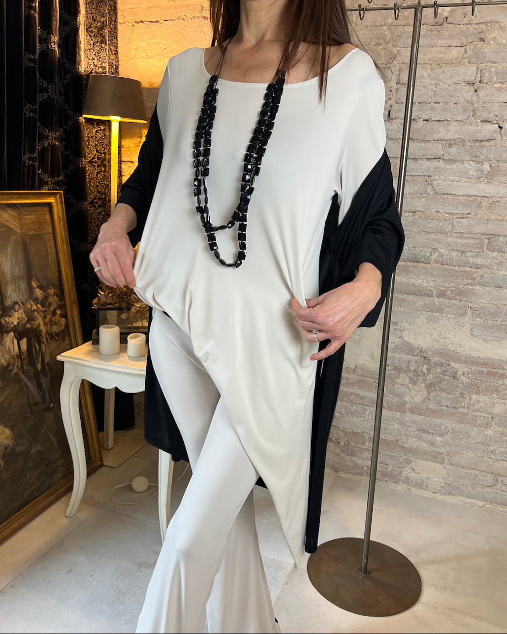 Asymmetrical Blouse 3/4 Sleeve