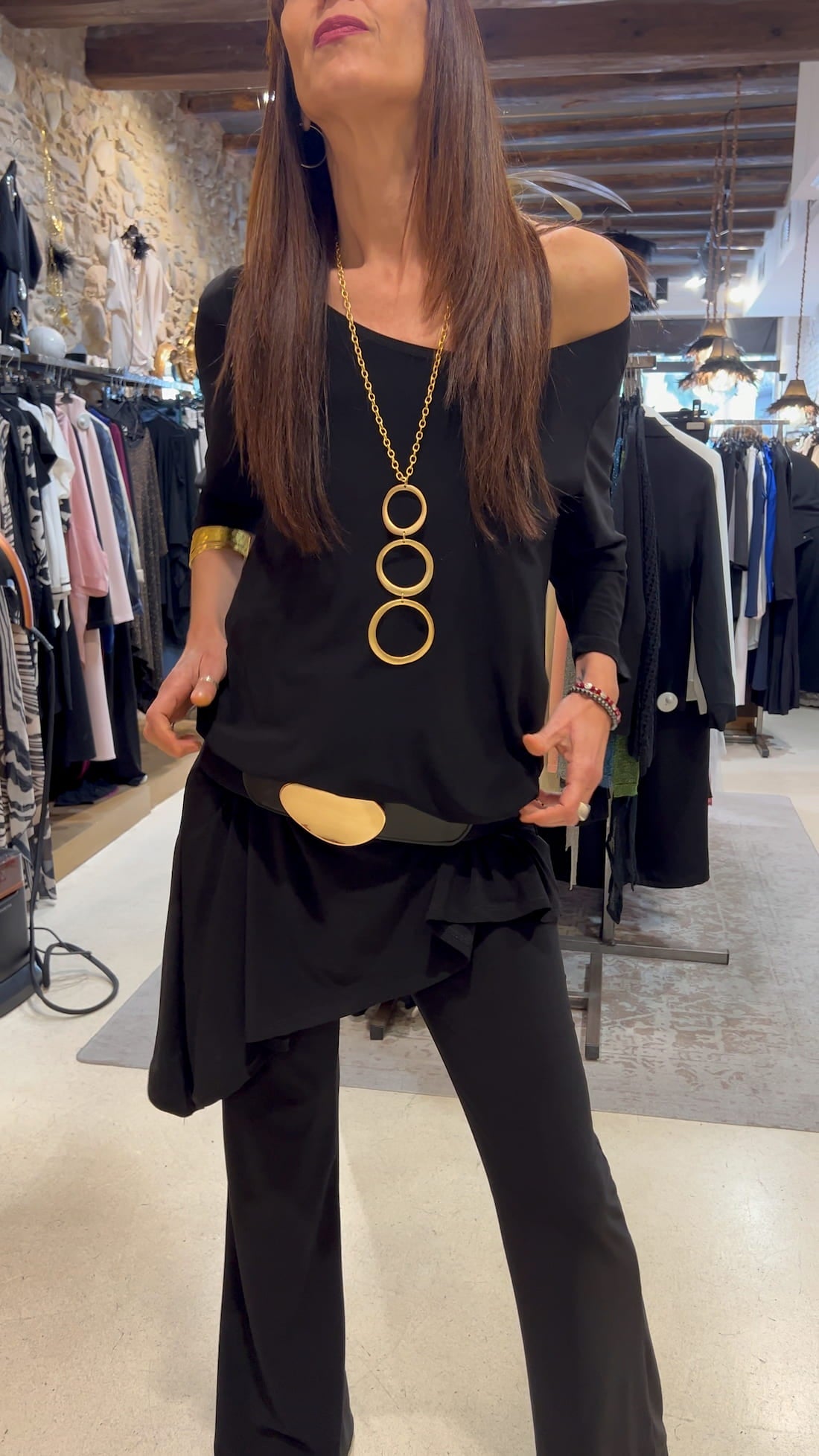 Asymmetrical Blouse 3/4 Sleeve