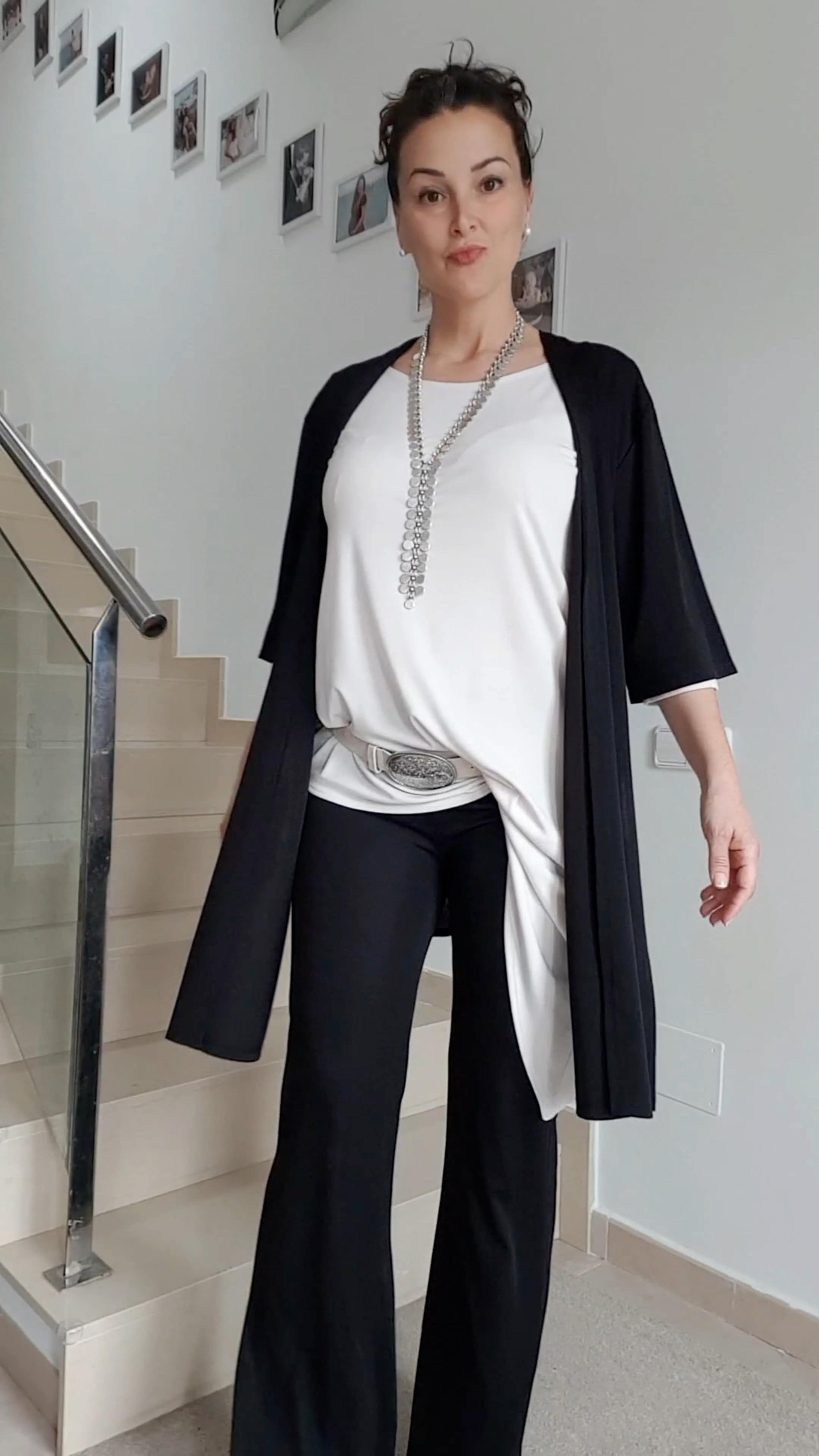 Asymmetrical Blouse 3/4 Sleeve