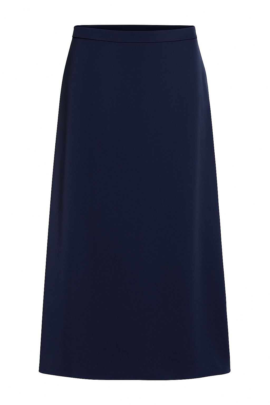 Long navy blue satin skirt
