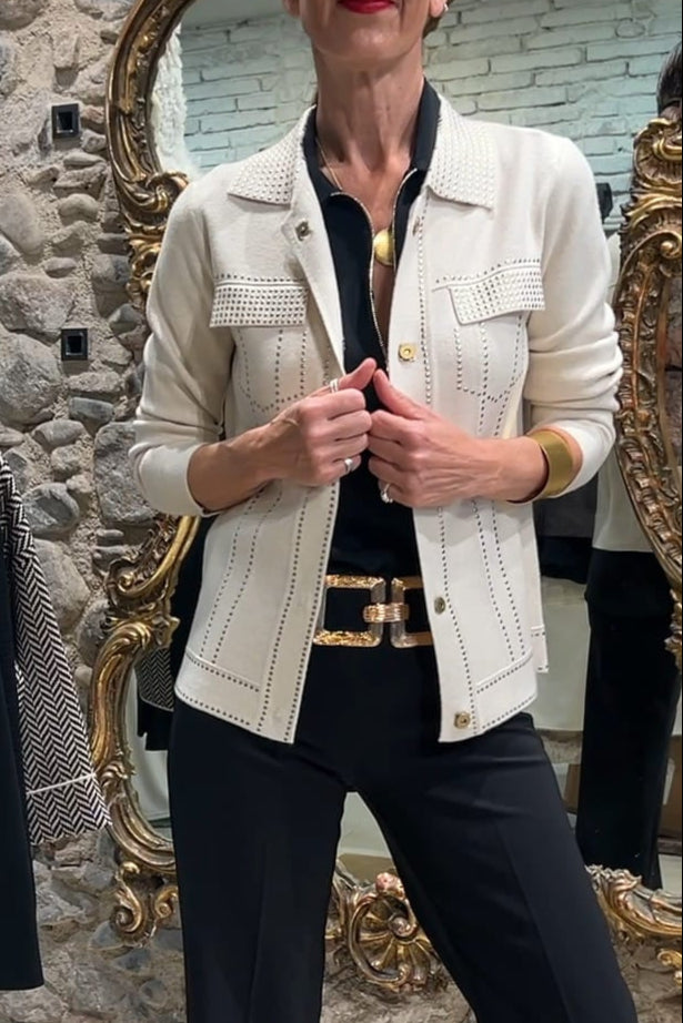 Jacket with decorative studs