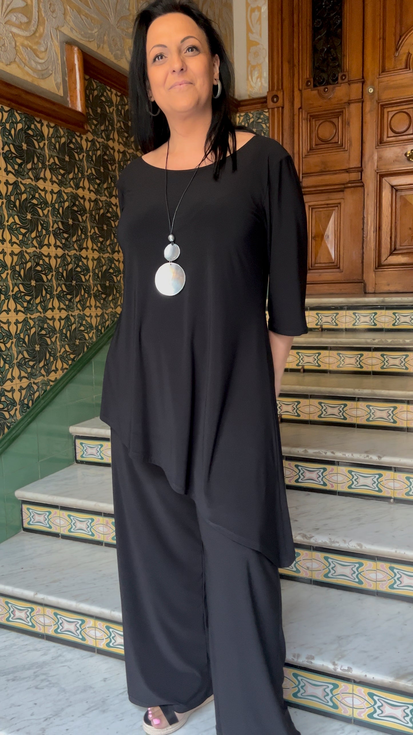 Collar Gaia - Doble Círculo Plateado