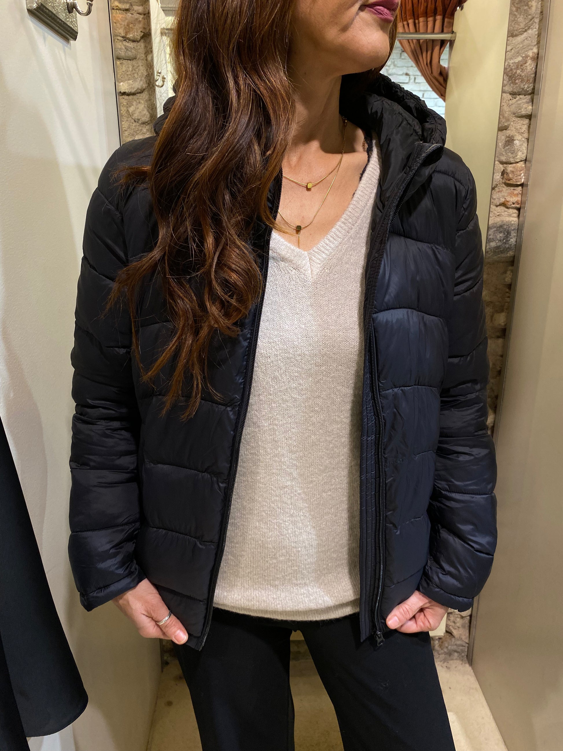 Regular fit padded jacket with hood