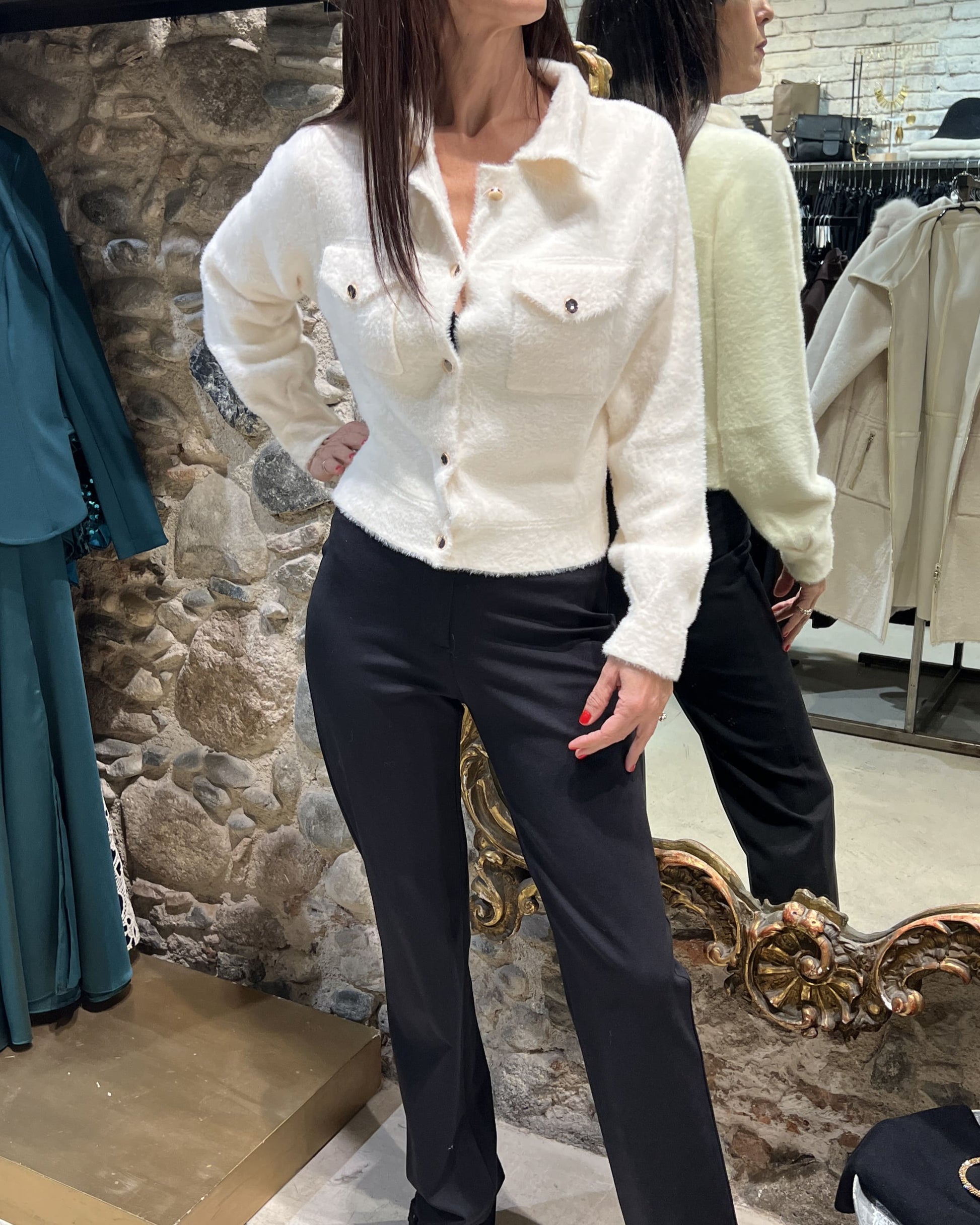 Veste courte en fourrure douce