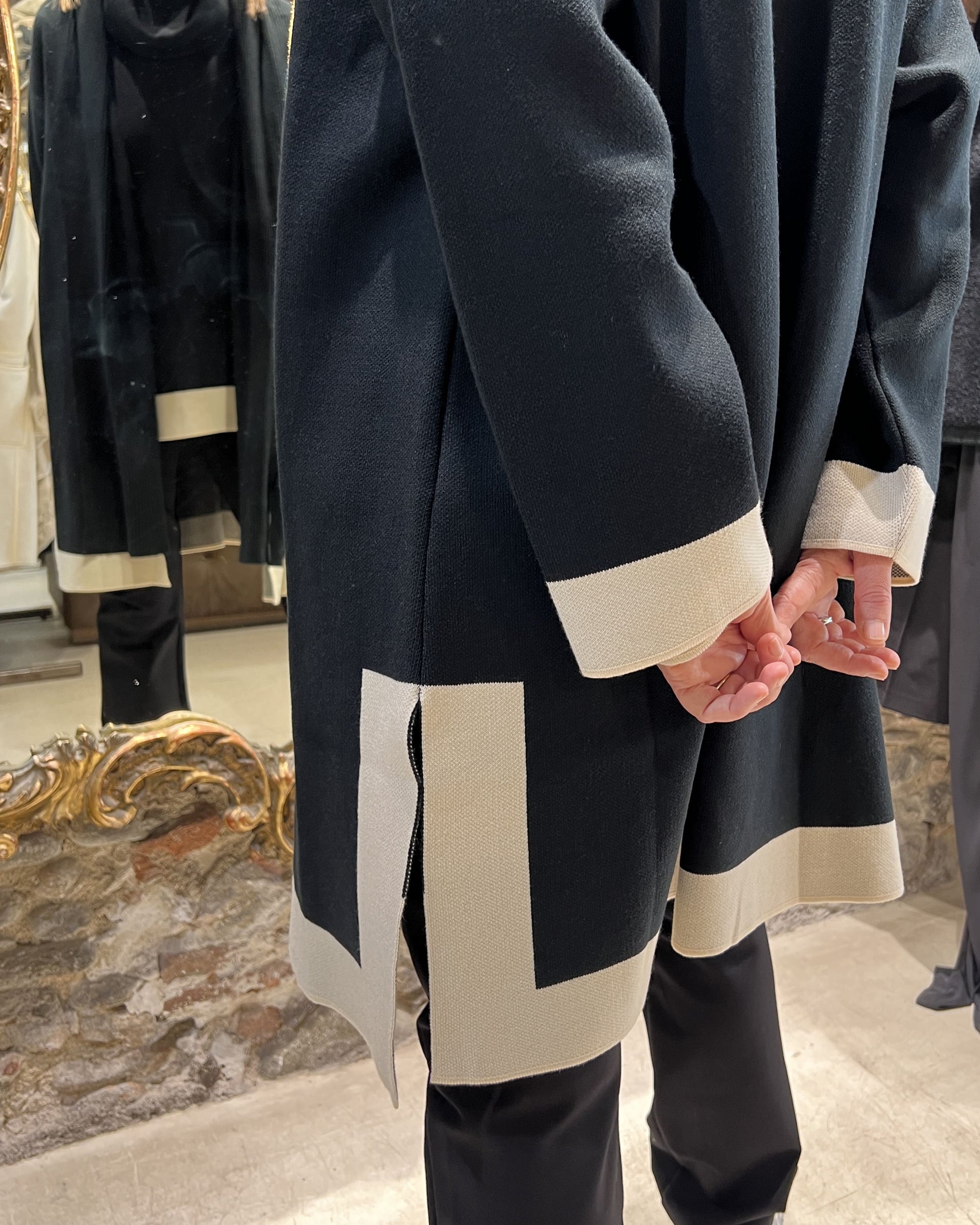 Veste combinée en laine surdimensionnée