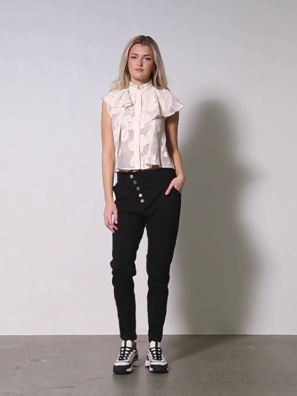 Pantalon TRILLE à boutons en diagonale