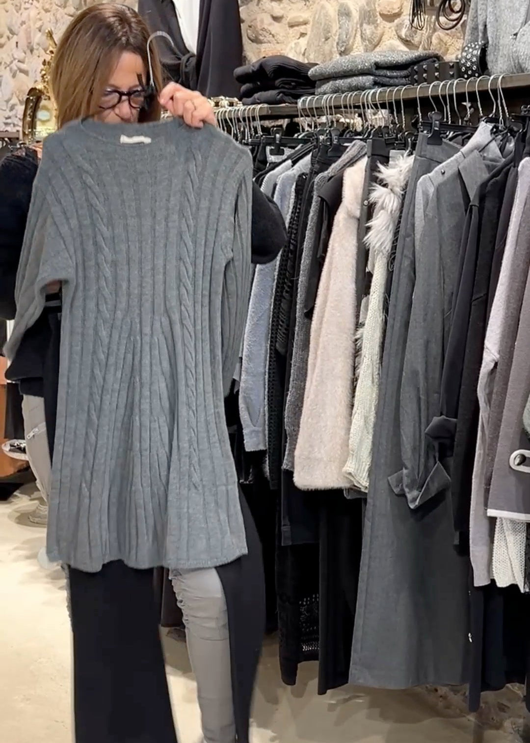 Robe en maille côtelée