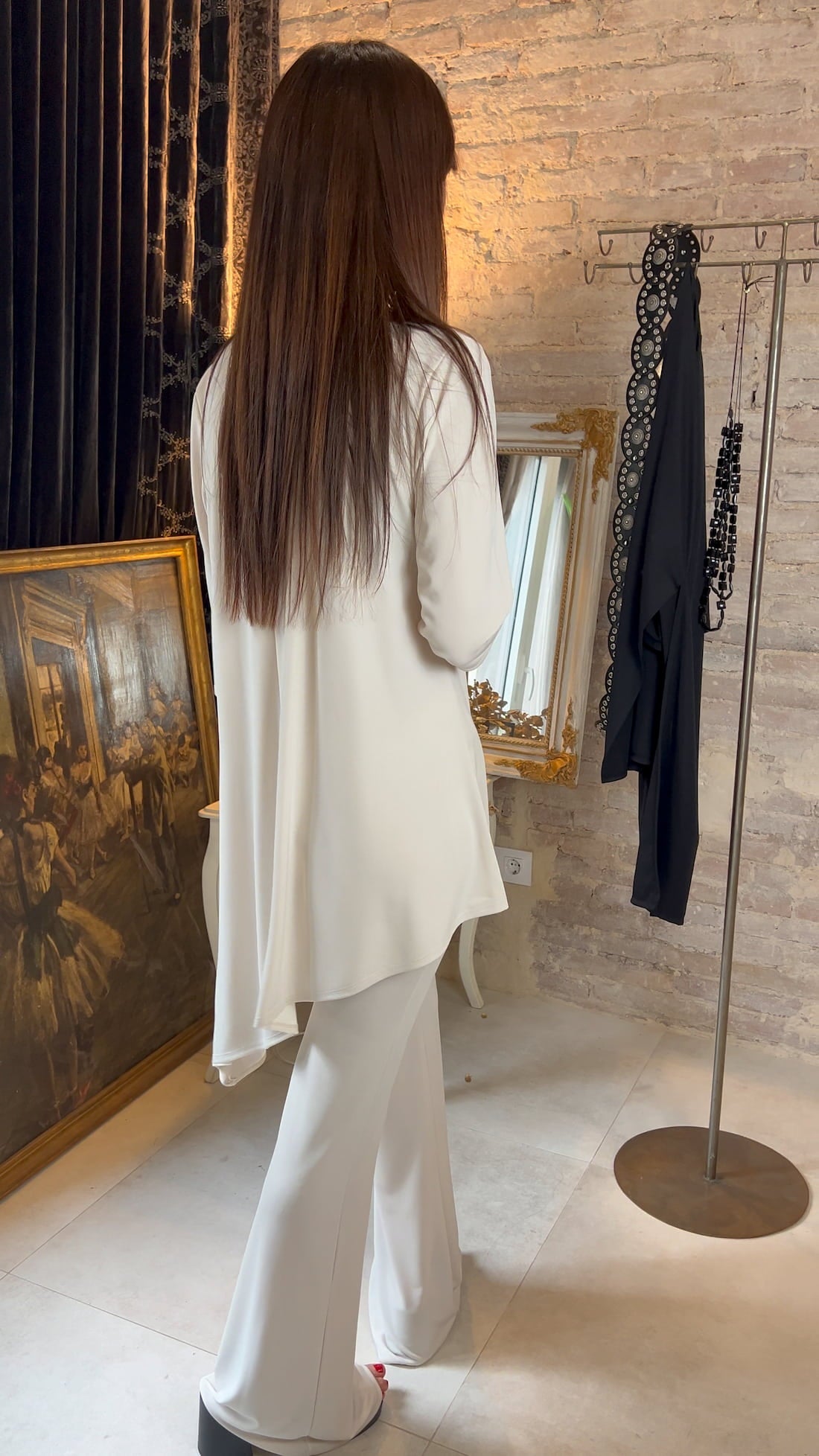 Asymmetrical Blouse 3/4 Sleeve