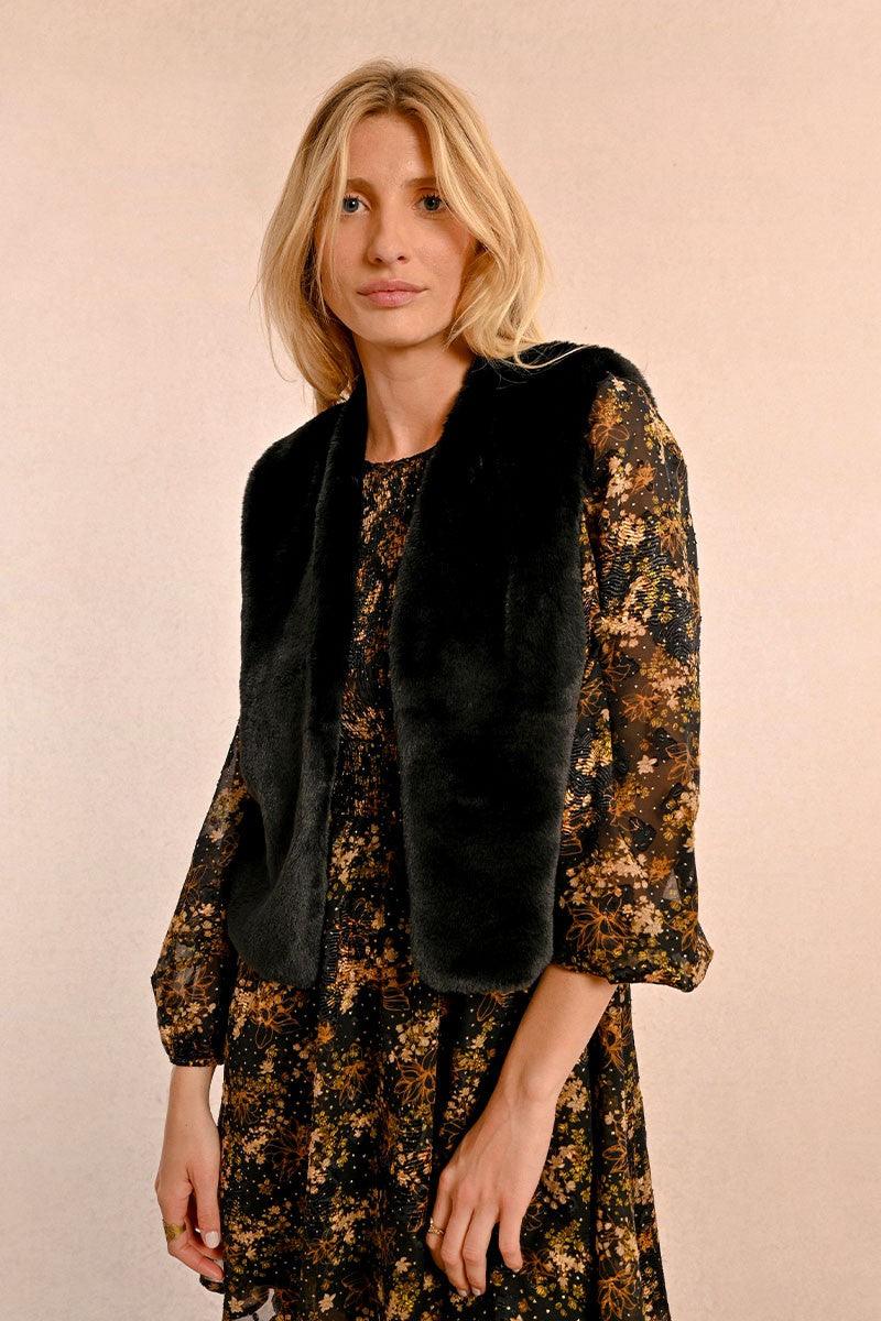 Chaleco corto en tejido peluche - DON ADELINO