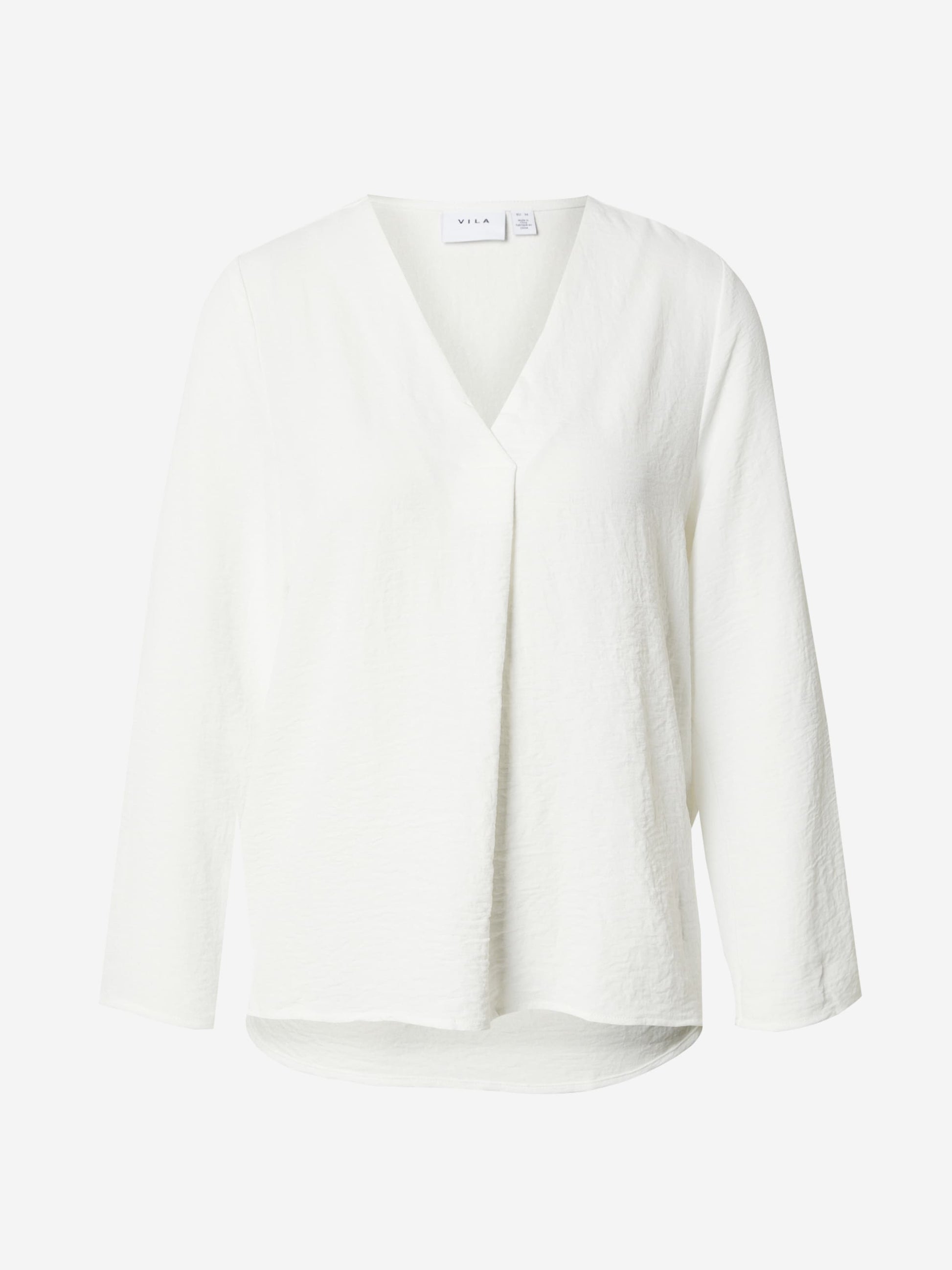 Bamboo V-neck blouse with pleat