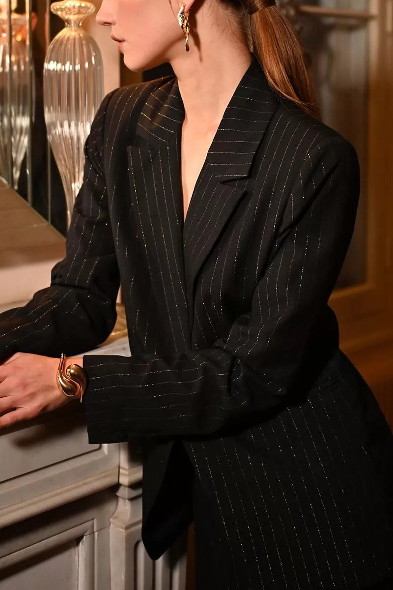 Striped Print Blazer Jacket