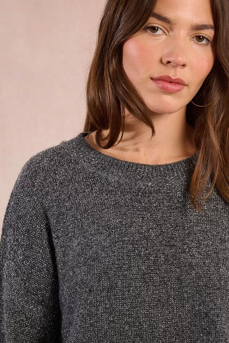 Gray wool knit sweater