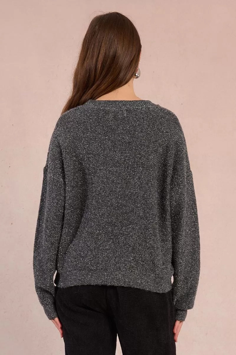 Gray wool knit sweater