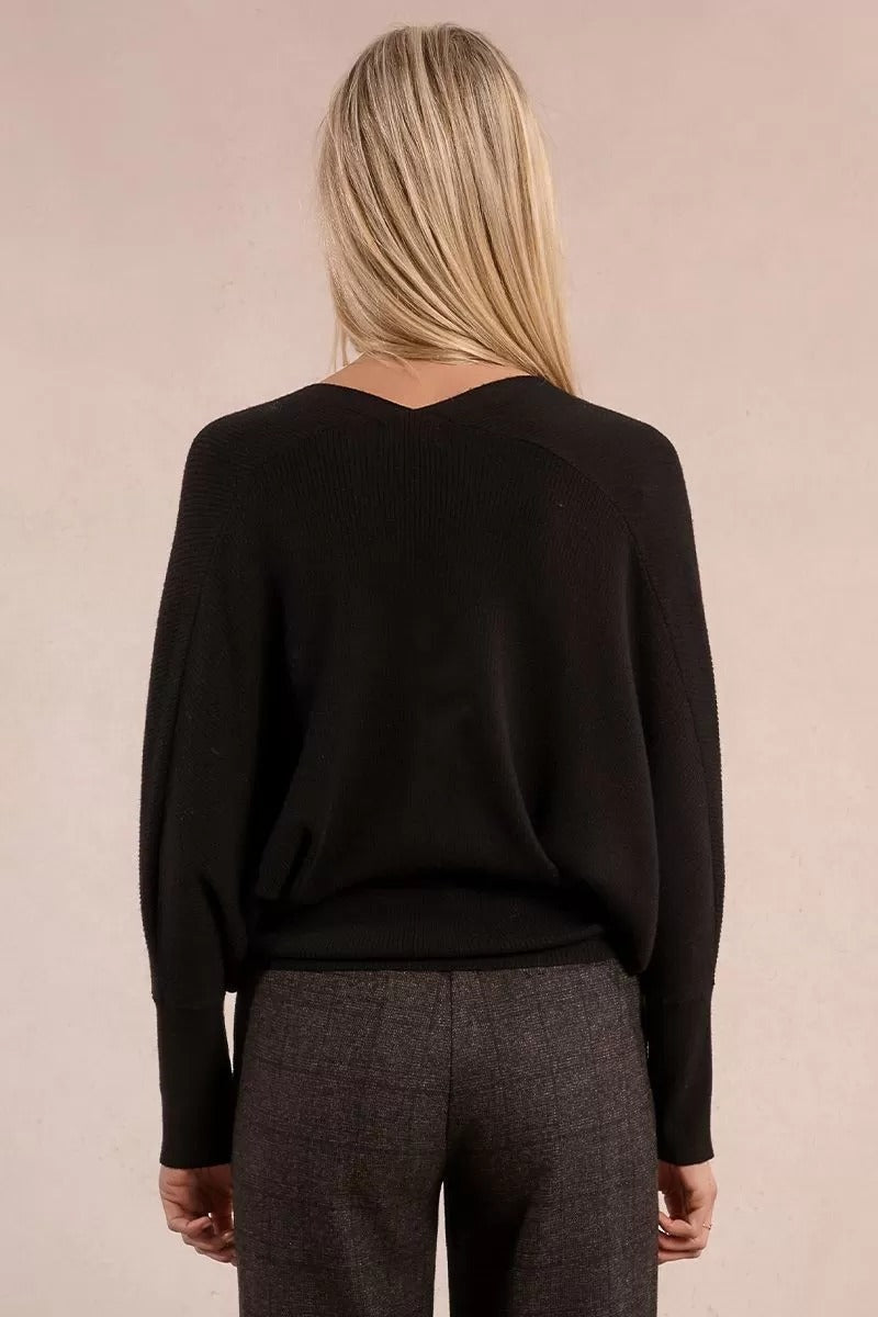 Long-sleeved cardigan with bow