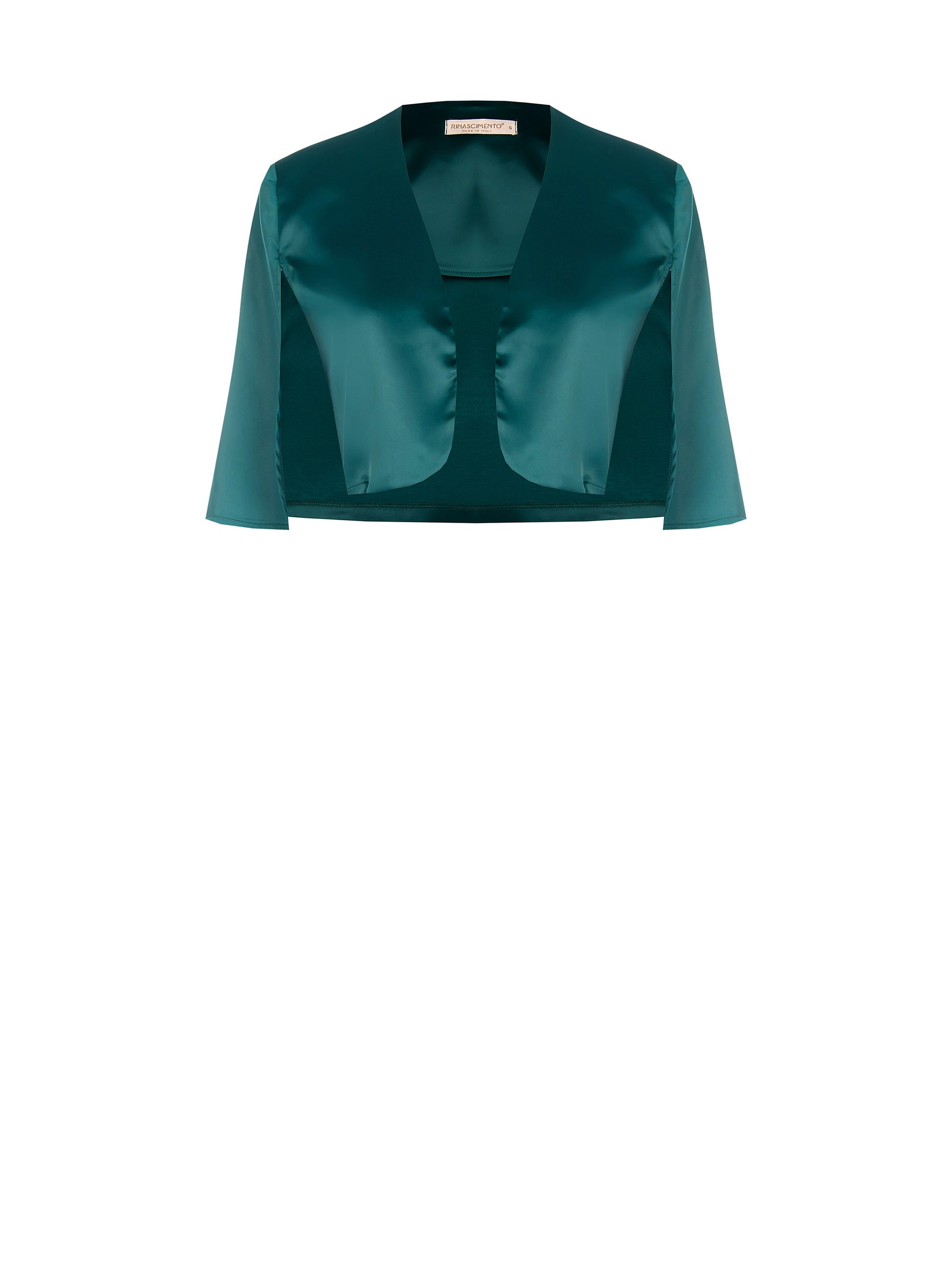 Bolero in green satin