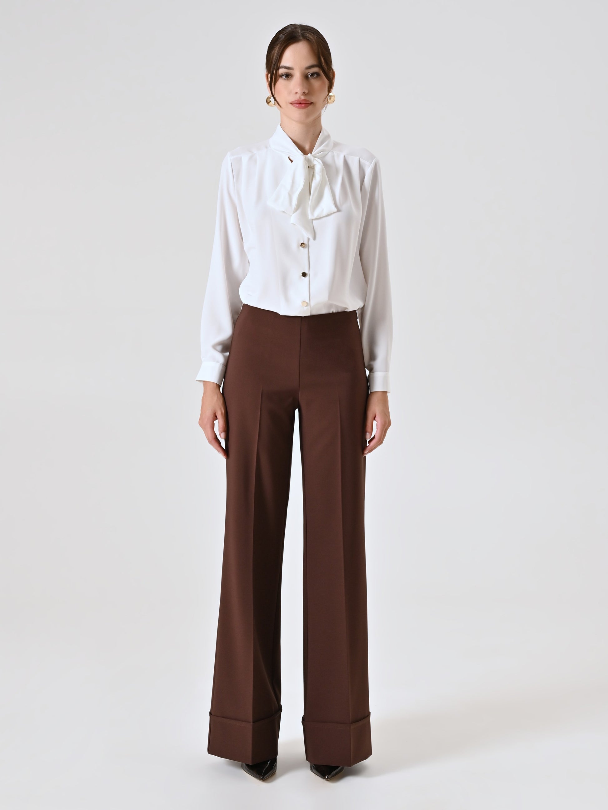 Maxi-hem bell-bottom pants
