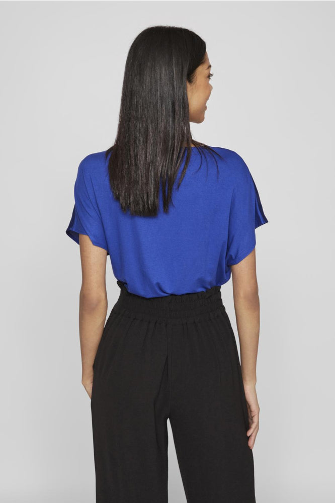 Satin V-neck T-shirt