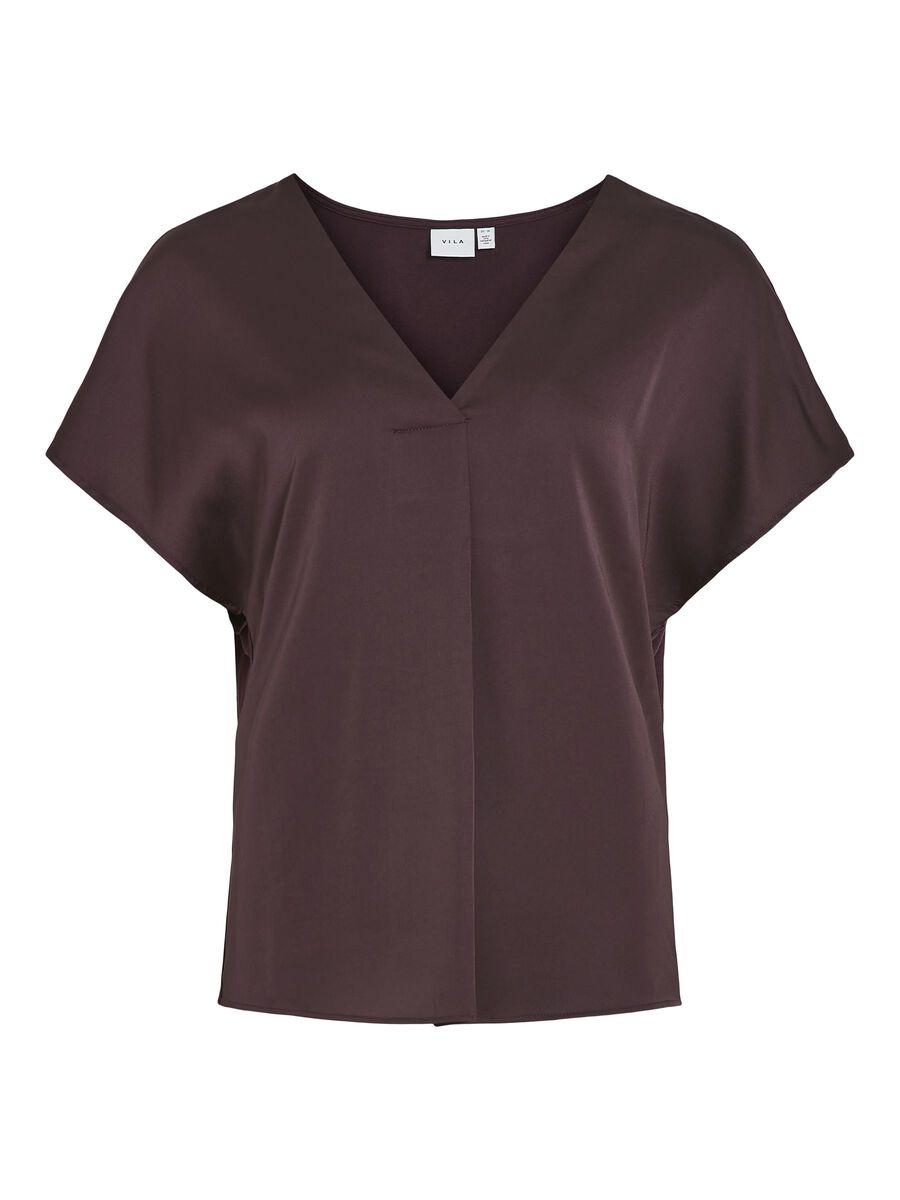 Satin V-neck T-shirt