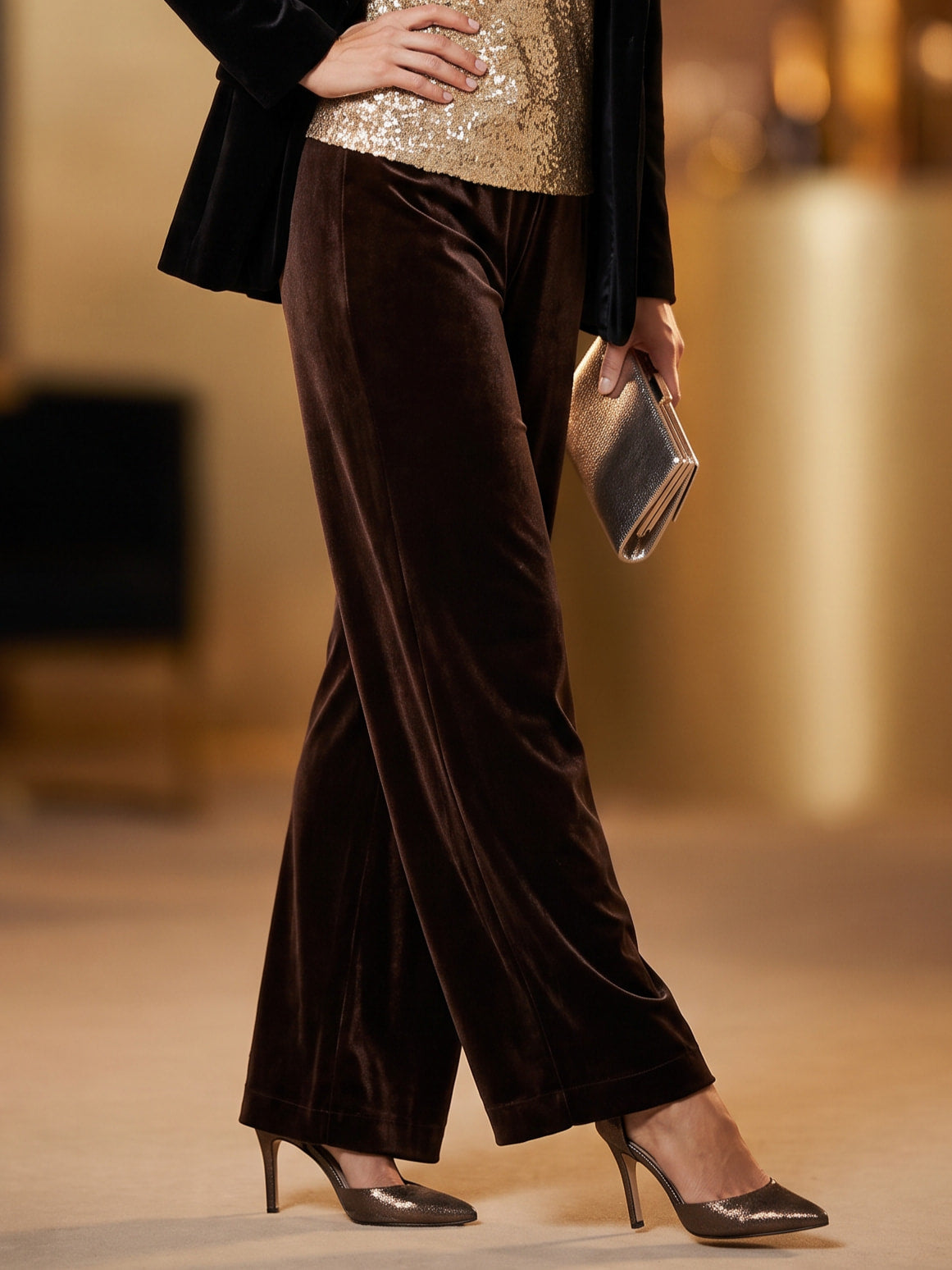 Pantalón de terciopelo marrón ancho