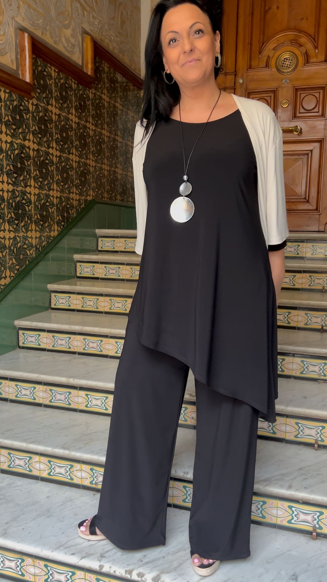 Asymmetrical Blouse 3/4 Sleeve