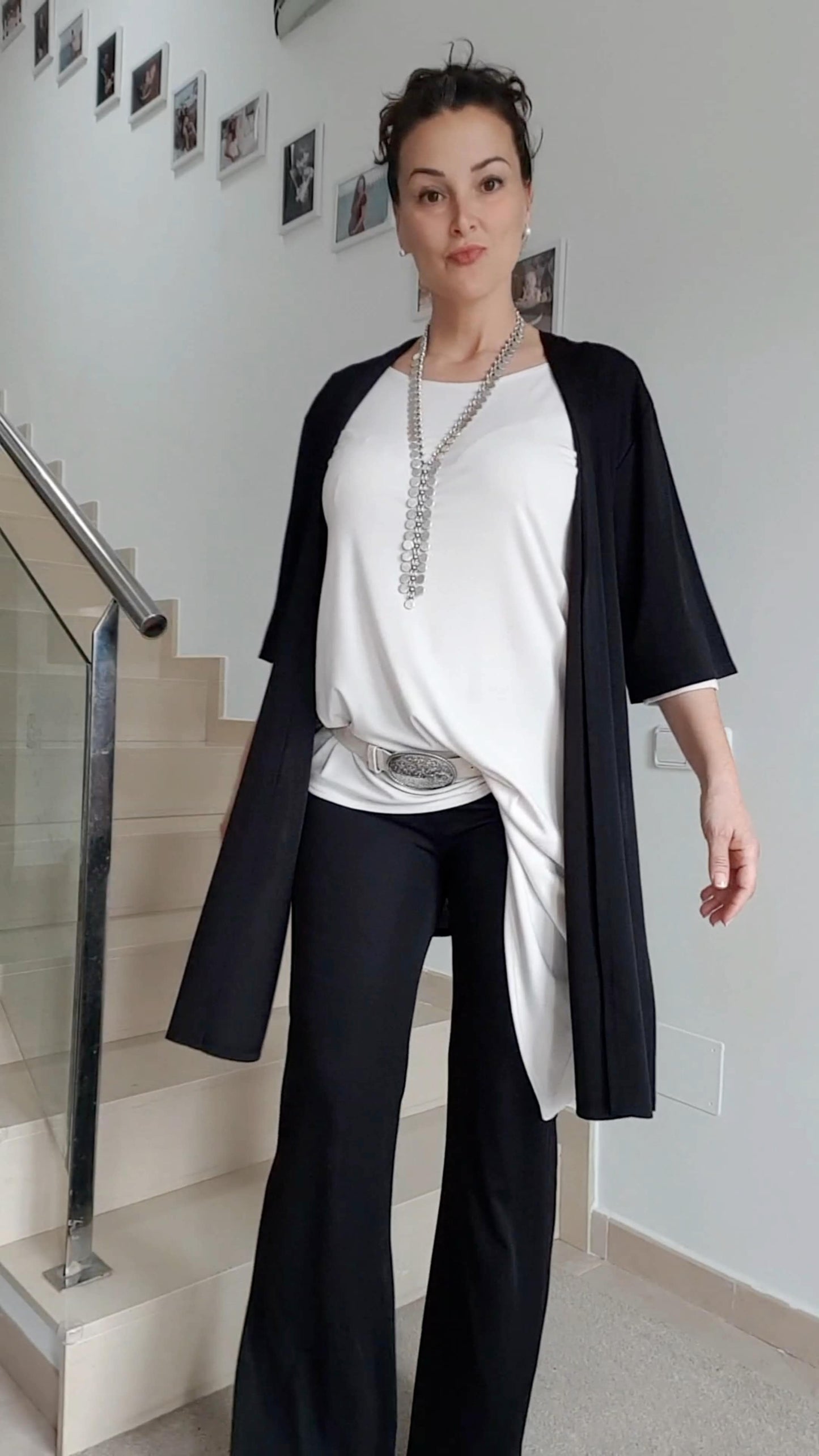 Asymmetrical Blouse 3/4 Sleeve