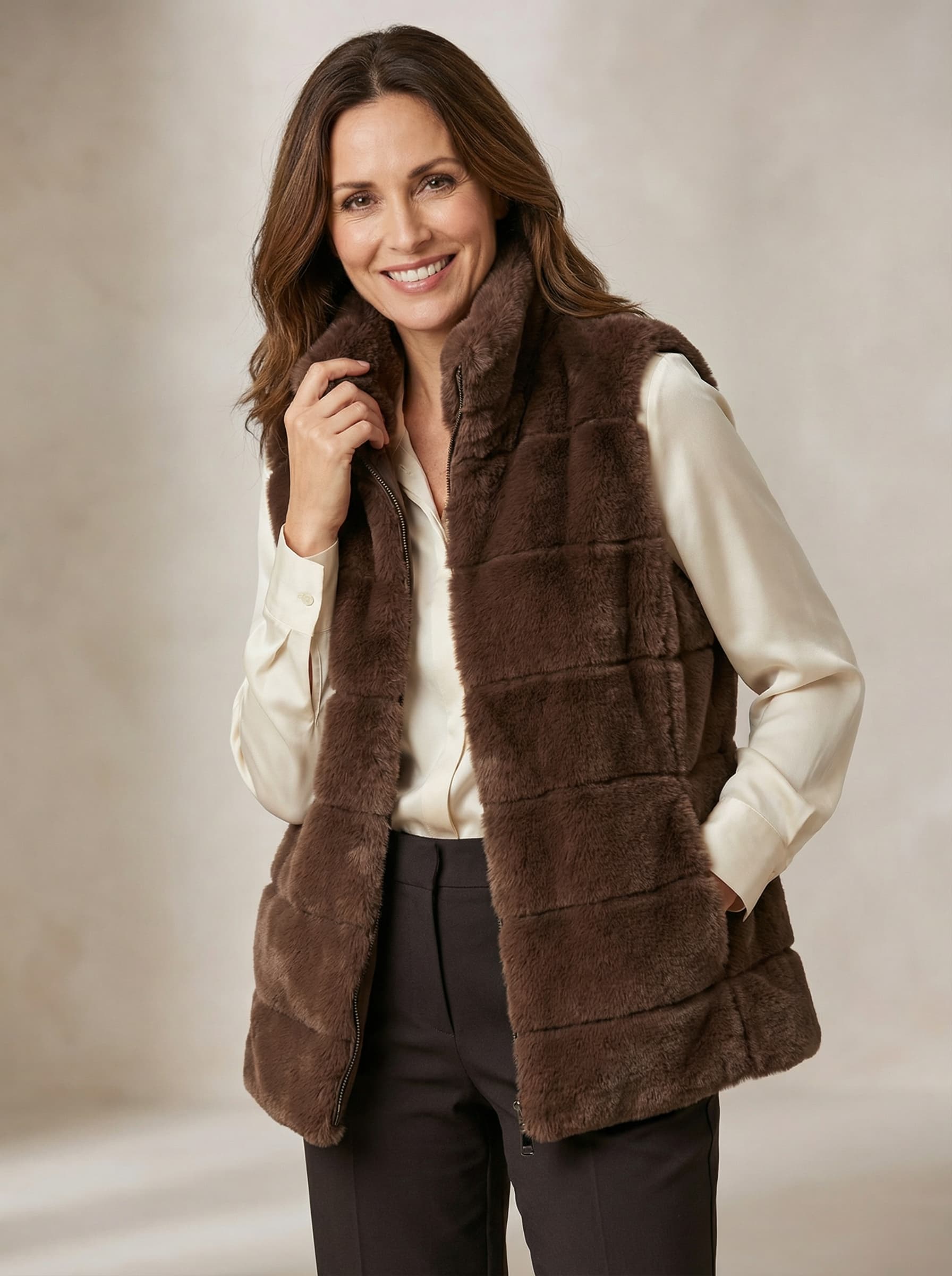 Chaleco acolchado marrón