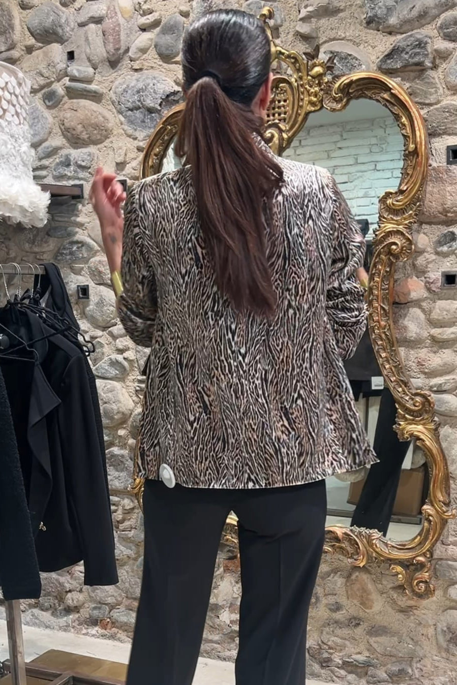 Americana Blazer de manga larga con estampado