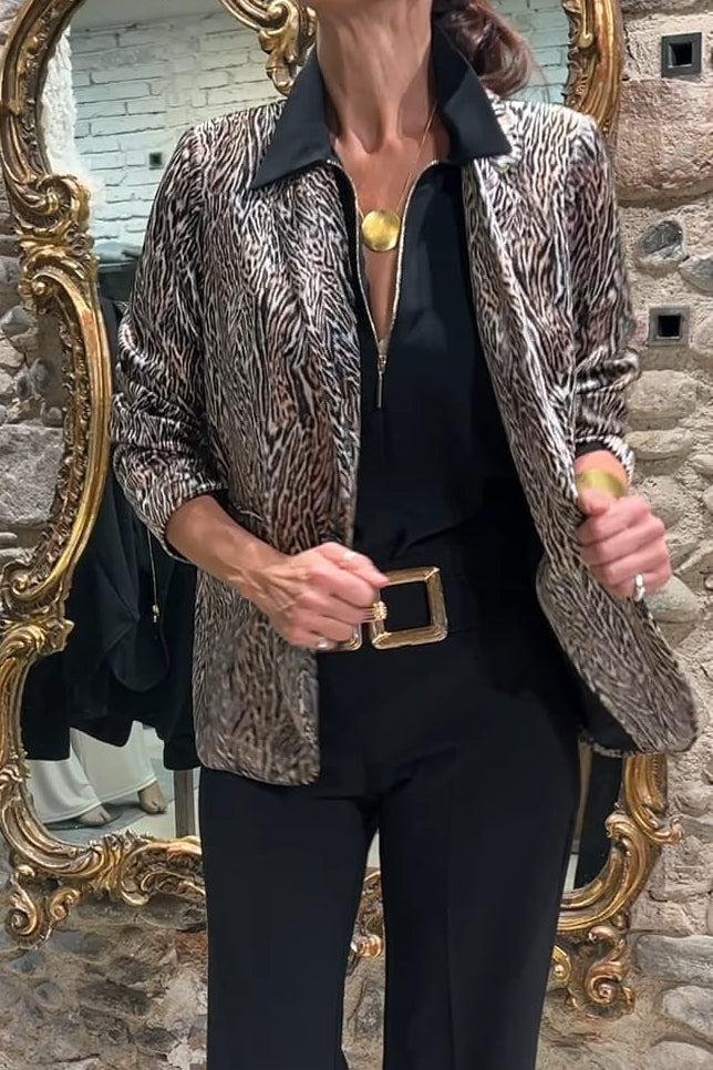 Americana Blazer de manga larga con estampado