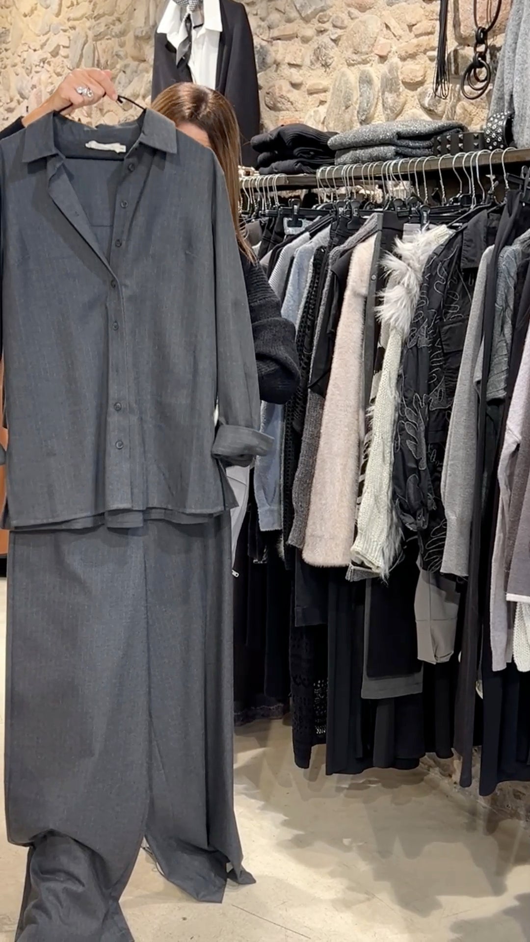 Gray oversized shirt 