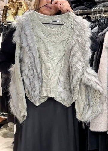 Jersey punto pelo gris