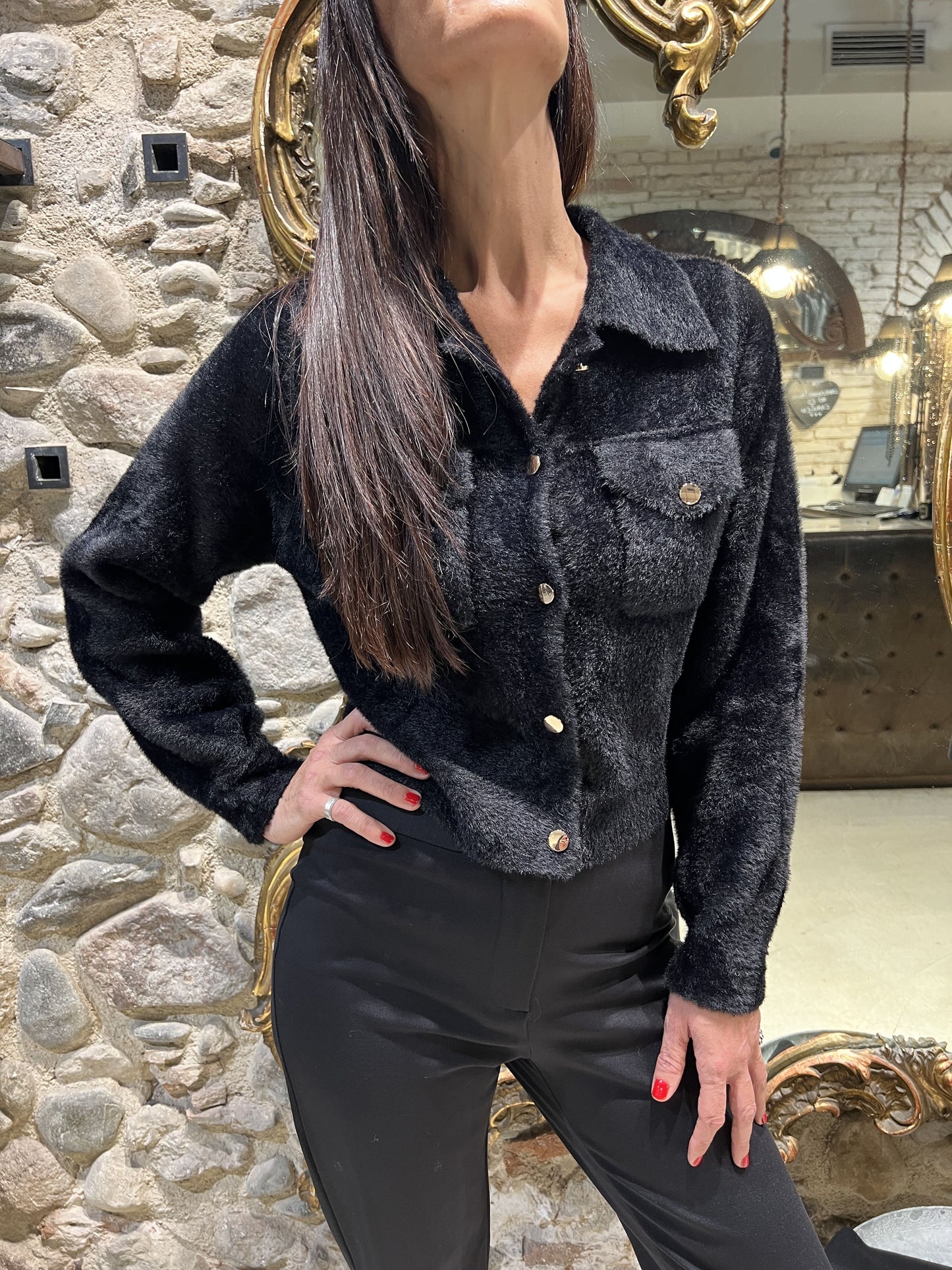 Short soft fur jacket