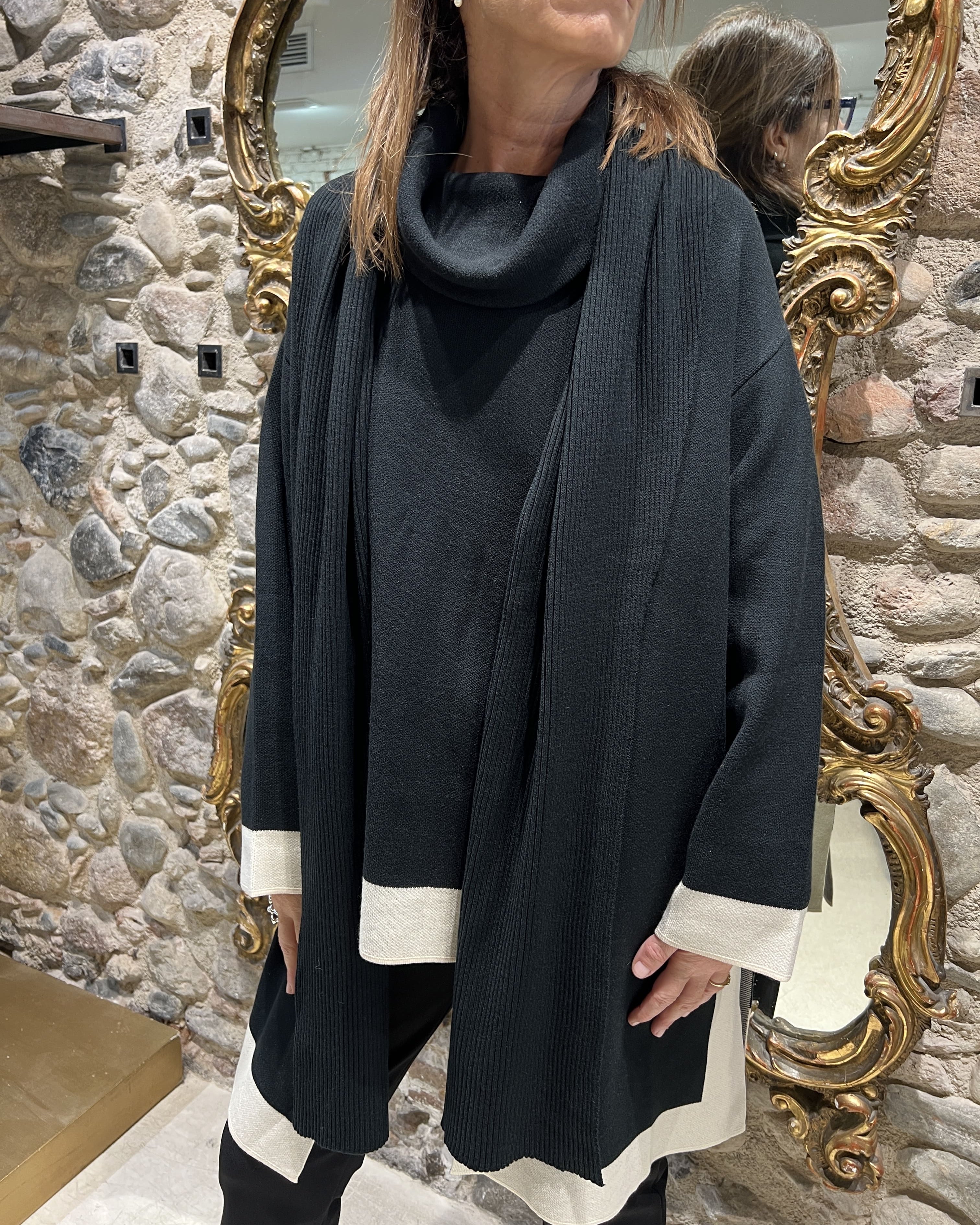 Chaqueta de lana oversize combinada