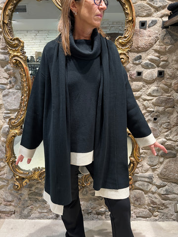 Chaqueta de lana oversize combinada