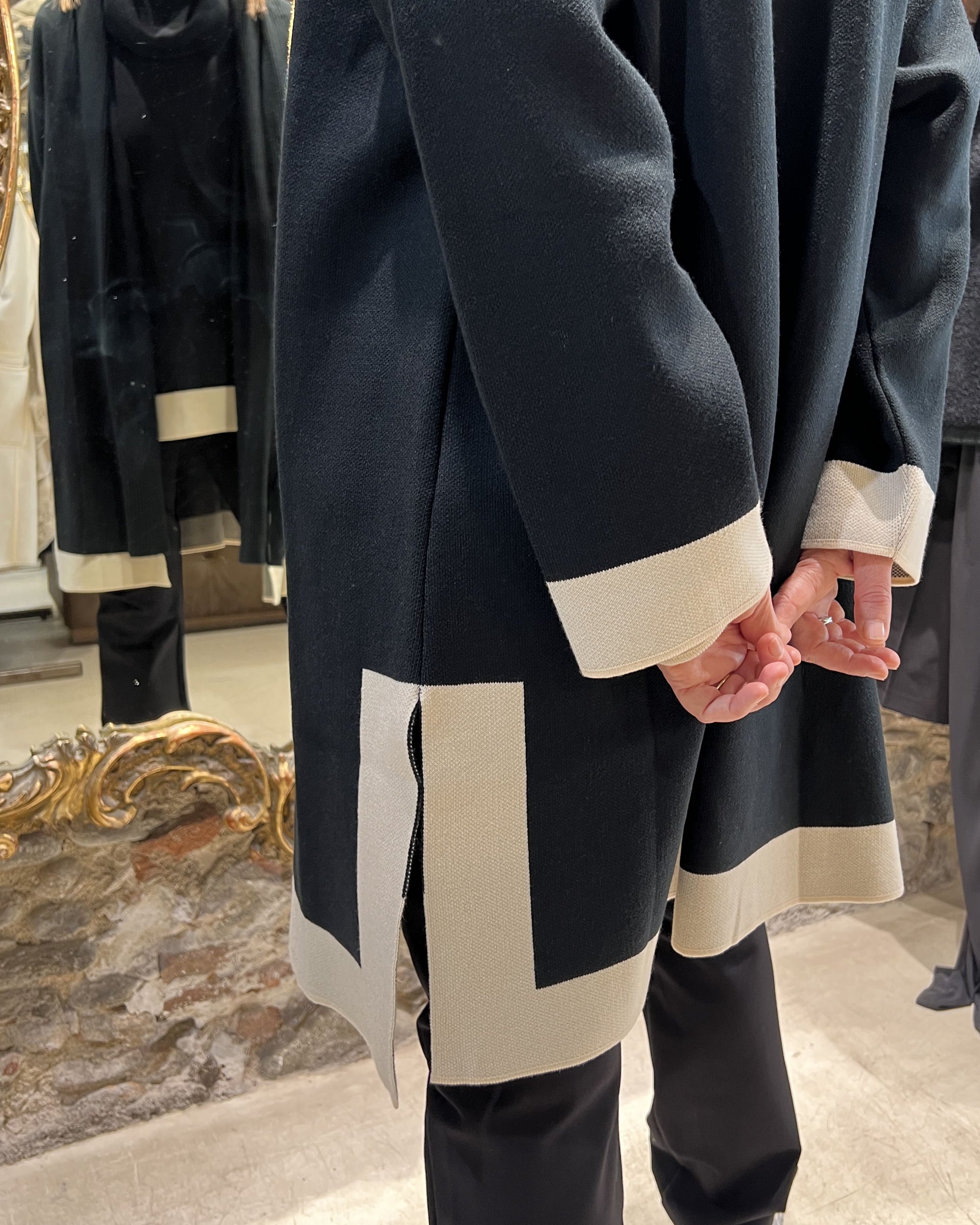 Chaqueta de lana oversize combinada