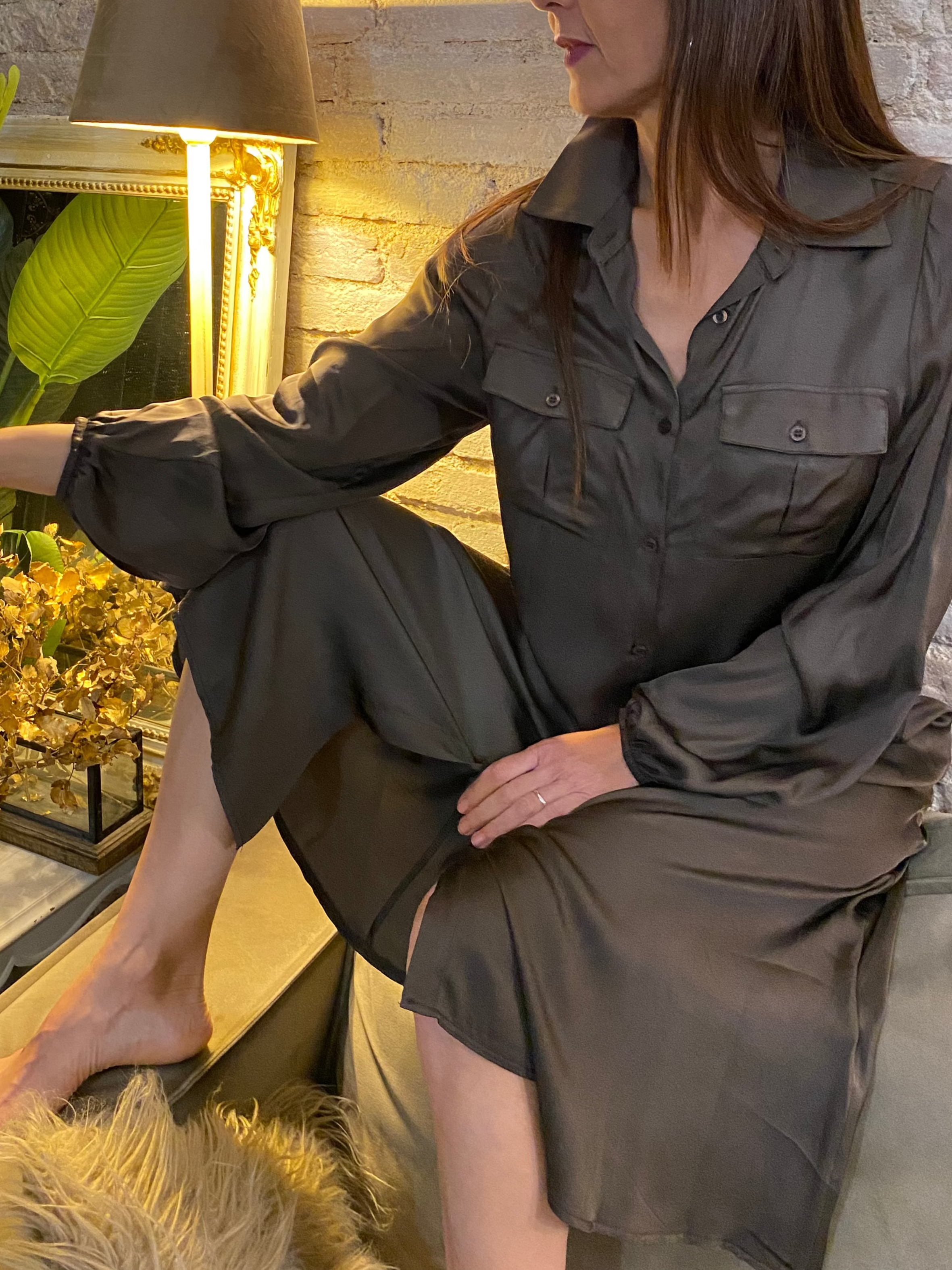 Midi shirt dress