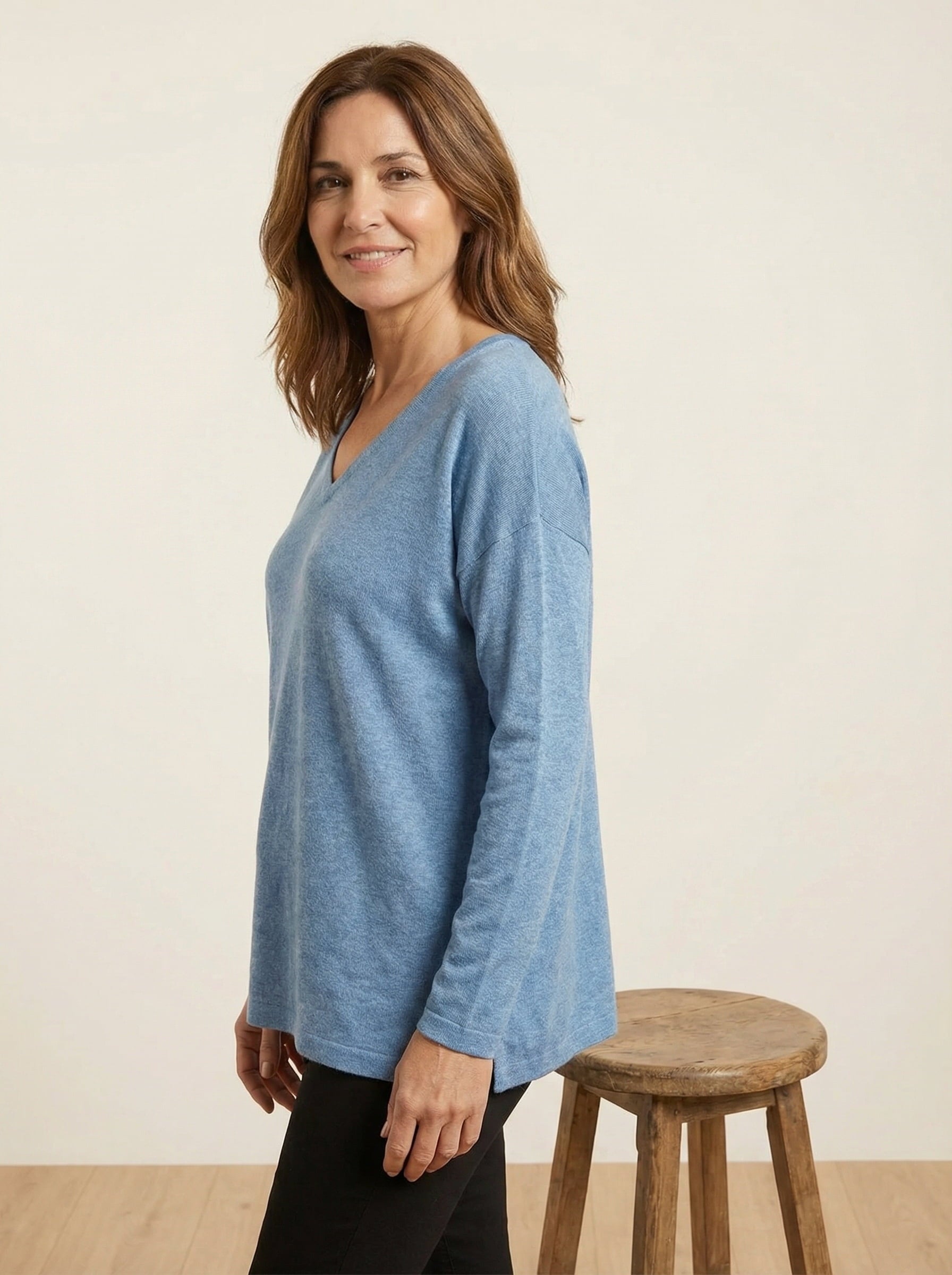 Jersey finito azul pico oversize