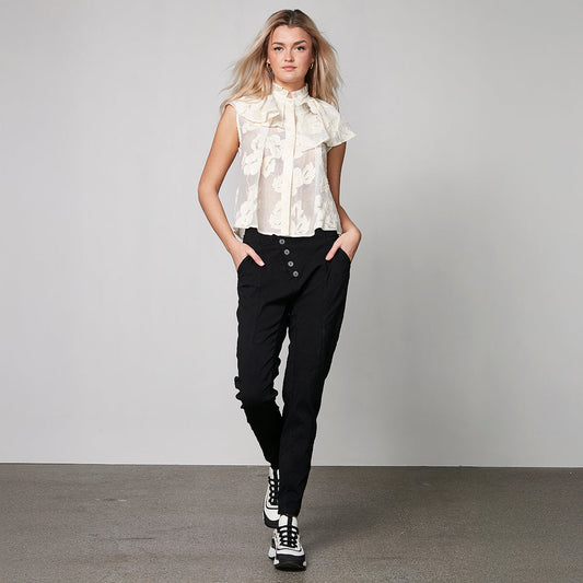 Pantalones TRILLE botones diagonal