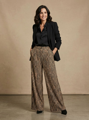 Pantalón palazzo animal print