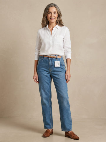 Vaquero recto azul clásico