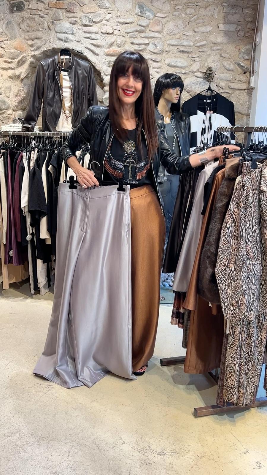 Pantalón ancho satinado