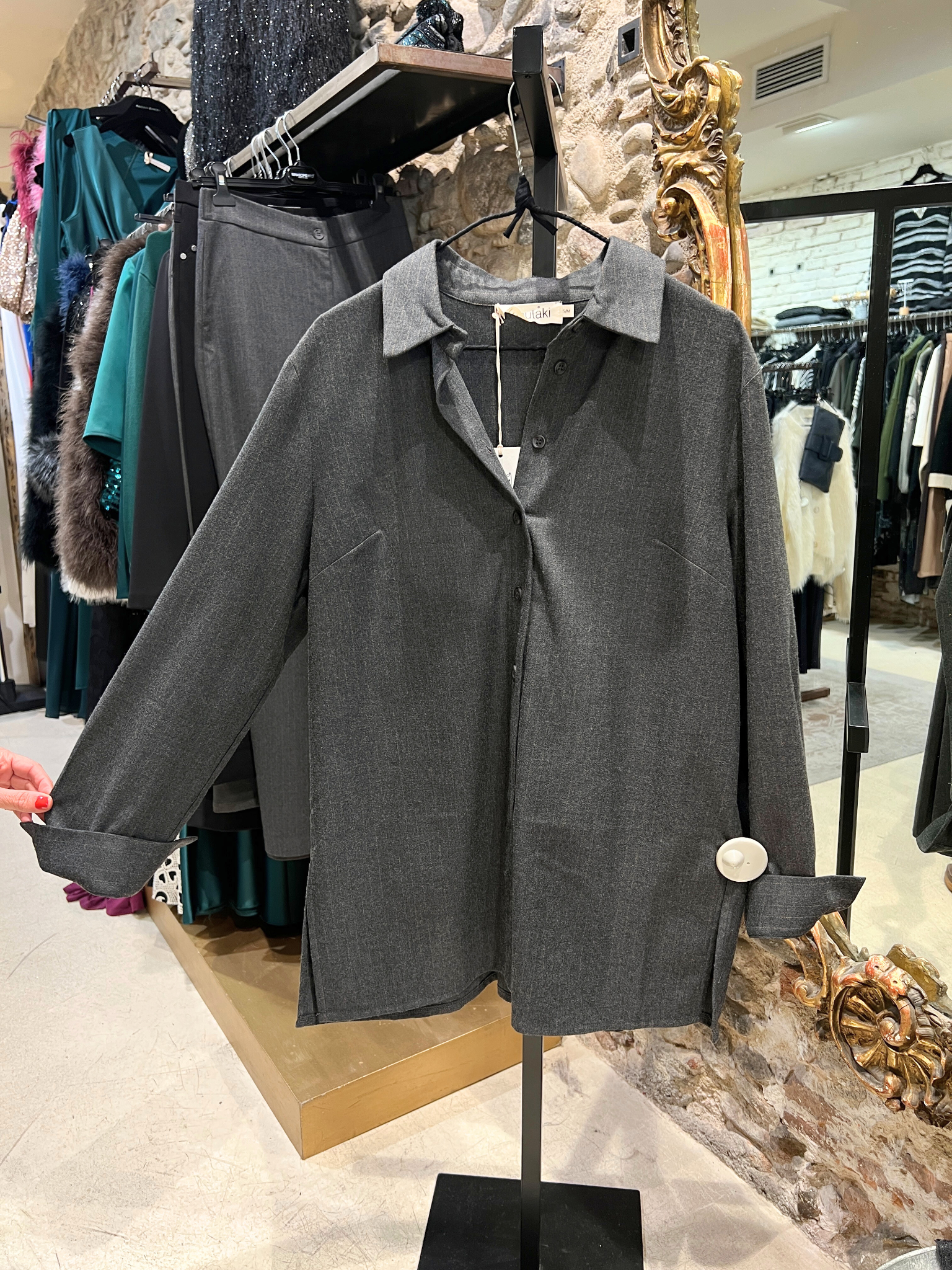 Camisa oversize gris