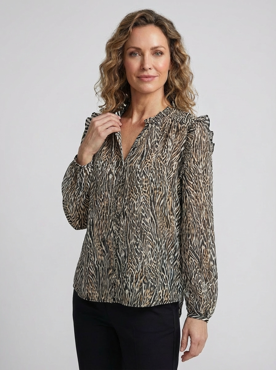Blusa animal print vaporosa