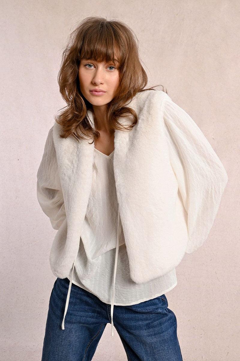 Chaleco corto en tejido peluche - DON ADELINO