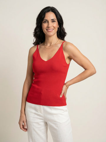 Haut à bretelles en maille stretch