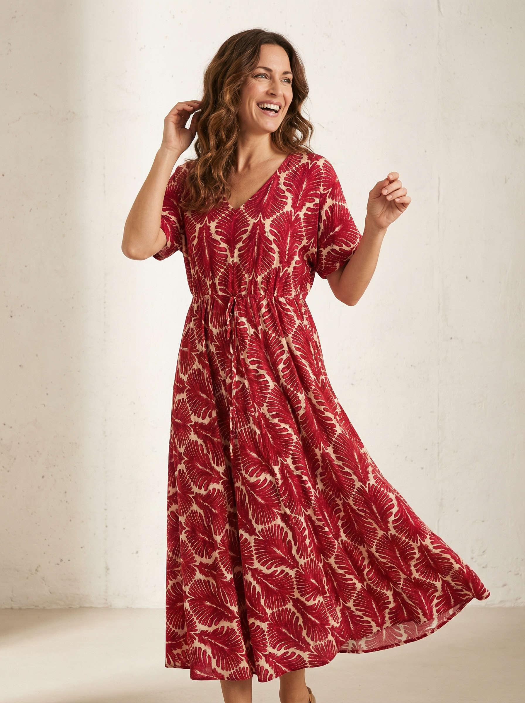 Robe imprimée taille ajustable