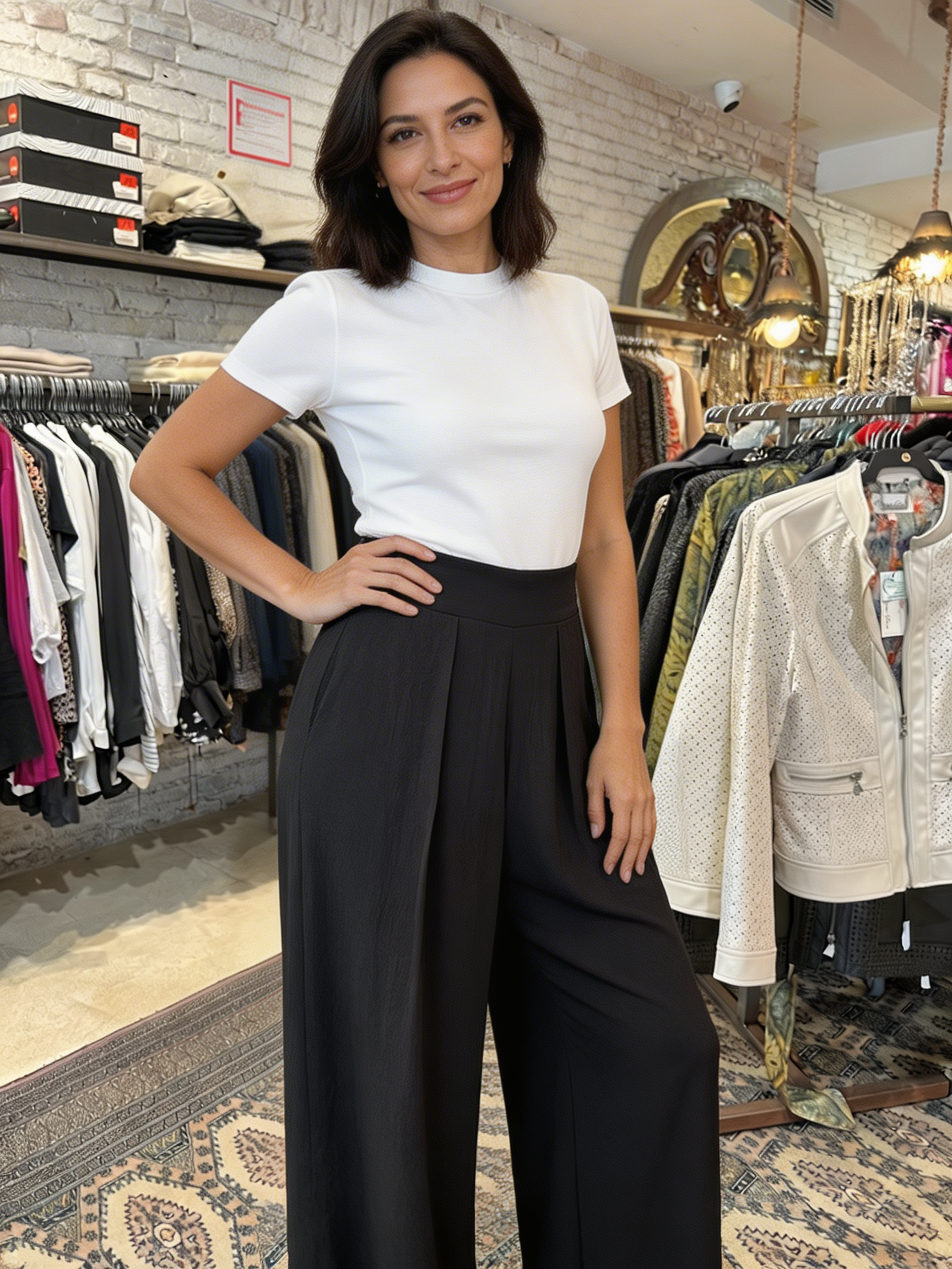 Pantalon chic à jambes larges